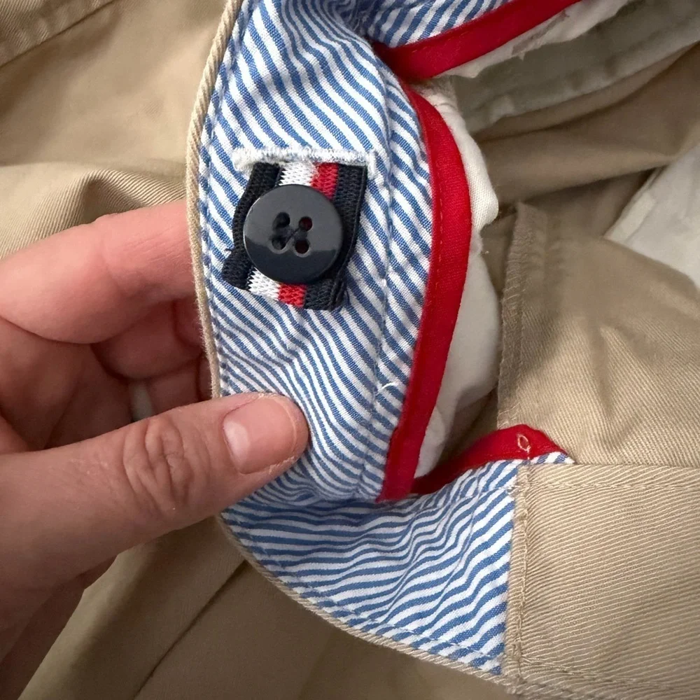 Tommy Hilfiger Khaki Kids Flat Front Shorts 14 Husky
